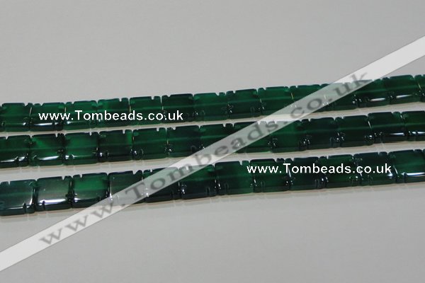 CAG6637 15.5 inches 12*12mm square green agate gemstone beads