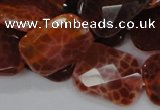 CAG664 15.5 inches 18*25mm faceted rectangle natural fire agate beads