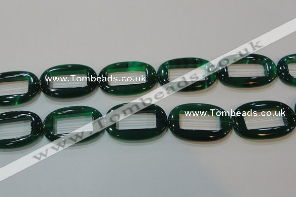 CAG6646 15.5 inches 25*38mm oval green agate gemstone beads