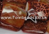 CAG665 15.5 inches 22*30mm faceted rectangle natural fire agate beads