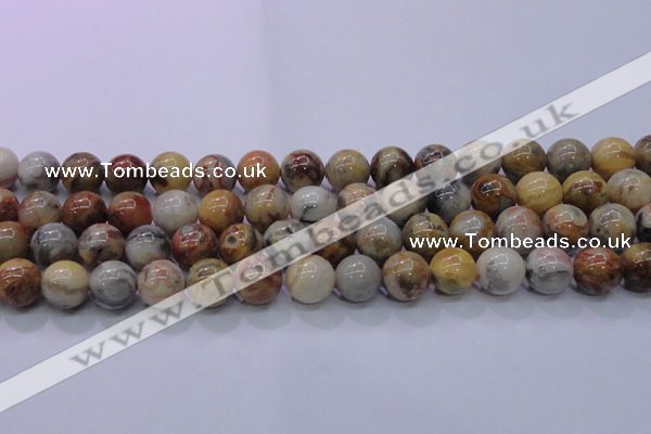 CAG6674 15.5 inches 12mm round natural crazy lace agate beads