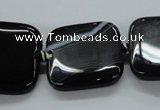 CAG6680 15.5 inches 25*25mm square black line agate beads