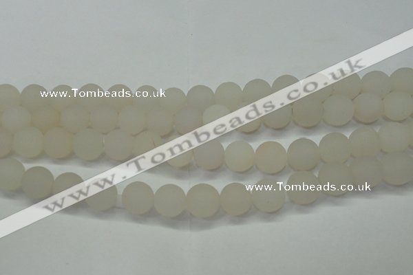 CAG6681 15 inches 10mm round white pilates agate beads