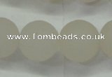 CAG6683 15 inches 14mm round white pilates agate beads