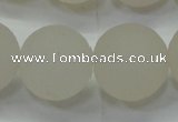 CAG6685 15 inches 18mm round white pilates agate beads