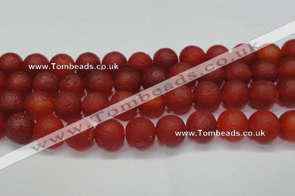 CAG6703 15 inches 14mm round red pilates agate beads