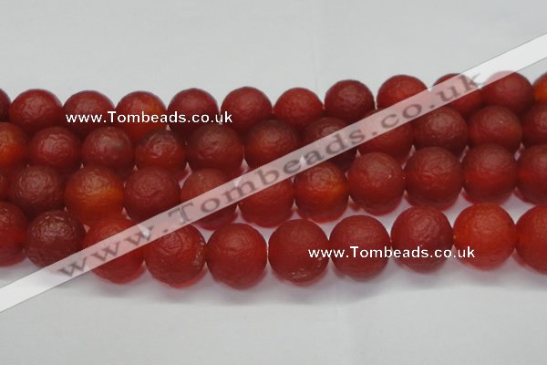 CAG6704 15 inches 16mm round red pilates agate beads