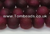 CAG6710 15 inches 8mm round plum pilates agate beads