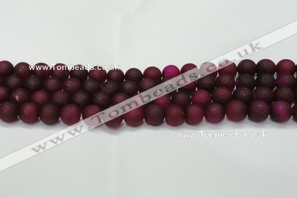 CAG6710 15 inches 8mm round plum pilates agate beads