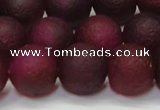 CAG6712 15 inches 12mm round plum pilates agate beads