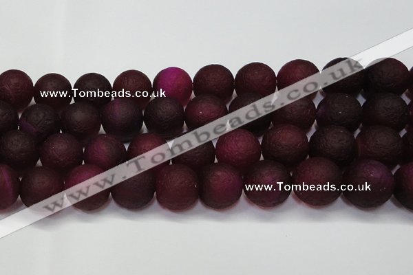 CAG6716 15 inches 20mm round plum pilates agate beads