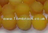 CAG6720 15 inches 8mm round yellow pilates agate beads