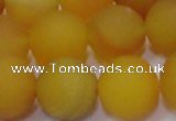 CAG6722 15 inches 12mm round yellow pilates agate beads