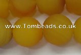 CAG6723 15 inches 14mm round yellow pilates agate beads