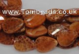 CAG673 15.5 inch 13*18mm faceted teardrop twisted natural fire agate beads