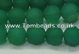 CAG6730 15 inches 8mm round green pilates agate beads