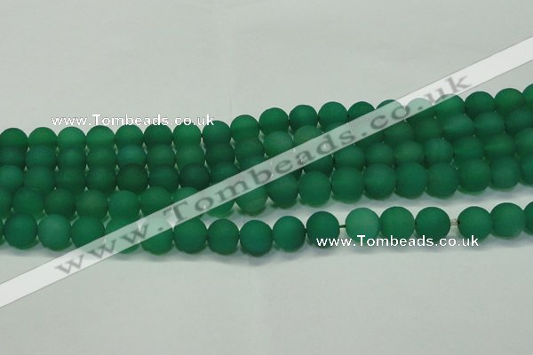 CAG6730 15 inches 8mm round green pilates agate beads