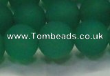 CAG6732 15 inches 12mm round green pilates agate beads