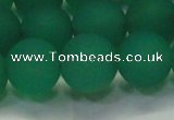 CAG6732 15 inches 12mm round green pilates agate beads