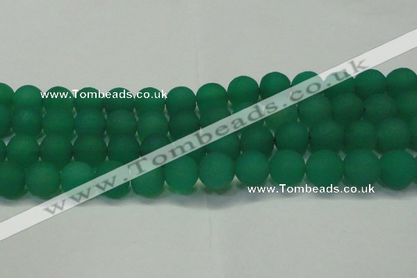 CAG6732 15 inches 12mm round green pilates agate beads