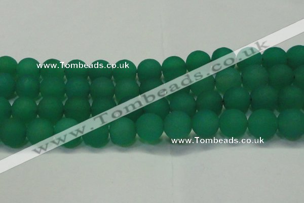 CAG6733 15 inches 14mm round green pilates agate beads