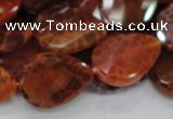 CAG675 15.5 inch 18*25mm faceted teardrop twisted natural fire agate beads