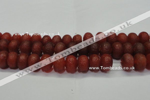 CAG6750 15 inches 10*14mm rondelle red pilates agate beads