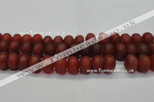 CAG6751 15 inches 12*16mm rondelle red pilates agate beads