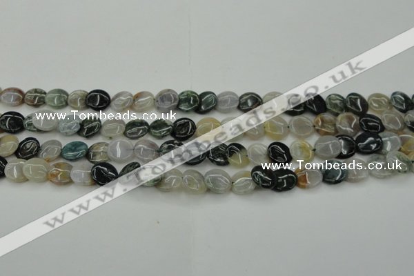 CAG6770 15.5 inches 12mm flat round Indian agate beads wholesale