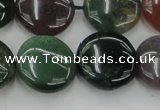 CAG6772 15.5 inches 16mm flat round Indian agate beads wholesale