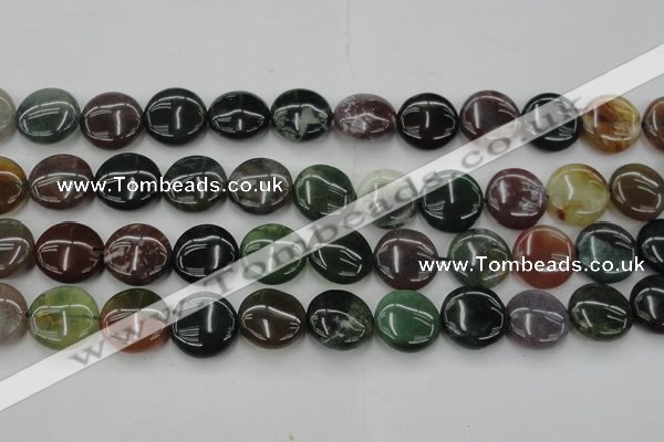 CAG6772 15.5 inches 16mm flat round Indian agate beads wholesale