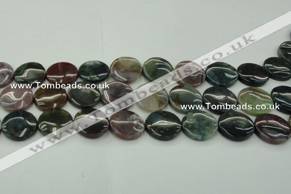 CAG6774 15.5 inches 20mm flat round Indian agate beads wholesale