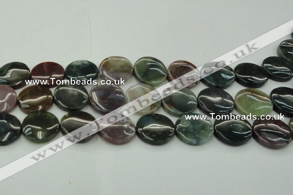 CAG6775 15.5 inches 25mm flat round Indian agate beads wholesale