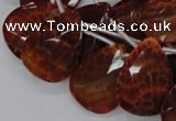 CAG679 15.5 inches 15*20mm faceted teardrop natural fire agate beads