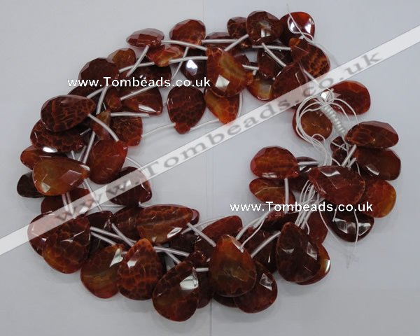 CAG679 15.5 inches 15*20mm faceted teardrop natural fire agate beads