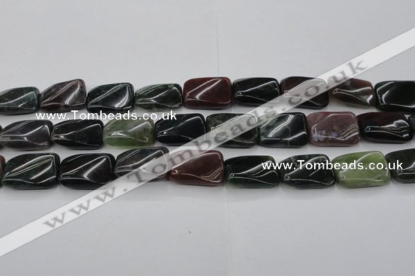 CAG6810 15.5 inches 16*22mm twisted rectangle Indian agate beads