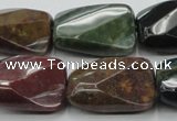 CAG6815 15.5 inches 18*25mm faceted & twisted rectangle Indian agate beads