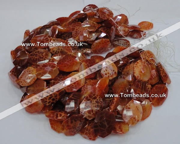 CAG682 15.5 inches 22*30mm faceted freeform natural fire agate beads