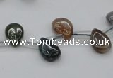 CAG6838 Top drilled 8*12mm flat teardrop Indian agate beads