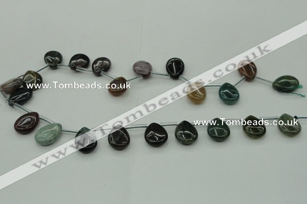 CAG6839 Top drilled 10*14mm flat teardrop Indian agate beads