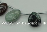 CAG6842 Top drilled 15*20mm flat teardrop Indian agate beads