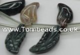 CAG6845 Top drilled 10*20mm carved leaf Indian agate beads