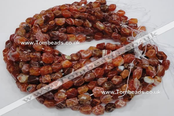 CAG687 15.5 inches 10*14mm nugget natural fire agate beads wholesale