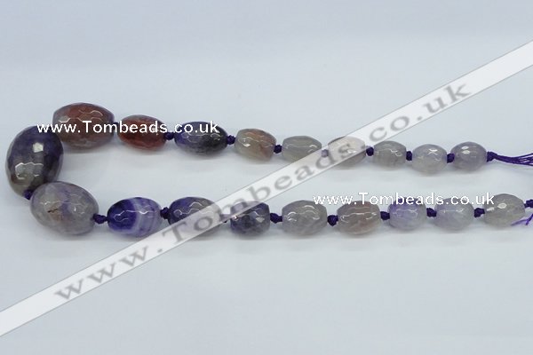 CAG6880 12*14mm - 22*30mm faceted drum dragon veins agate beads