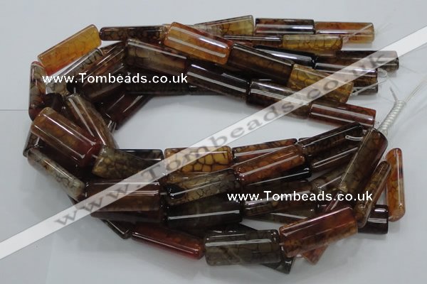 CAG689 15.5 inches 15*35mm rectangle dragon veins agate beads