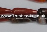 CAG6893 15.5 inches 10*30mm faceted teardrop line agate beads