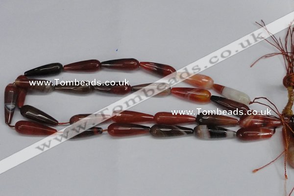 CAG6893 15.5 inches 10*30mm faceted teardrop line agate beads
