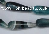 CAG6894 15.5 inches 10*30mm faceted teardrop line agate beads