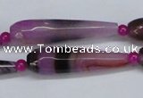 CAG6902 15.5 inches 10*40mm faceted teardrop line agate beads