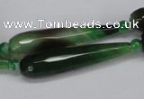 CAG6904 15.5 inches 10*40mm faceted teardrop line agate beads